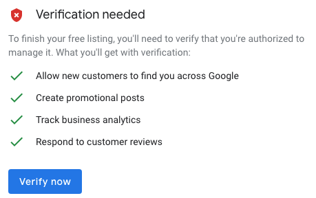 google my business verification